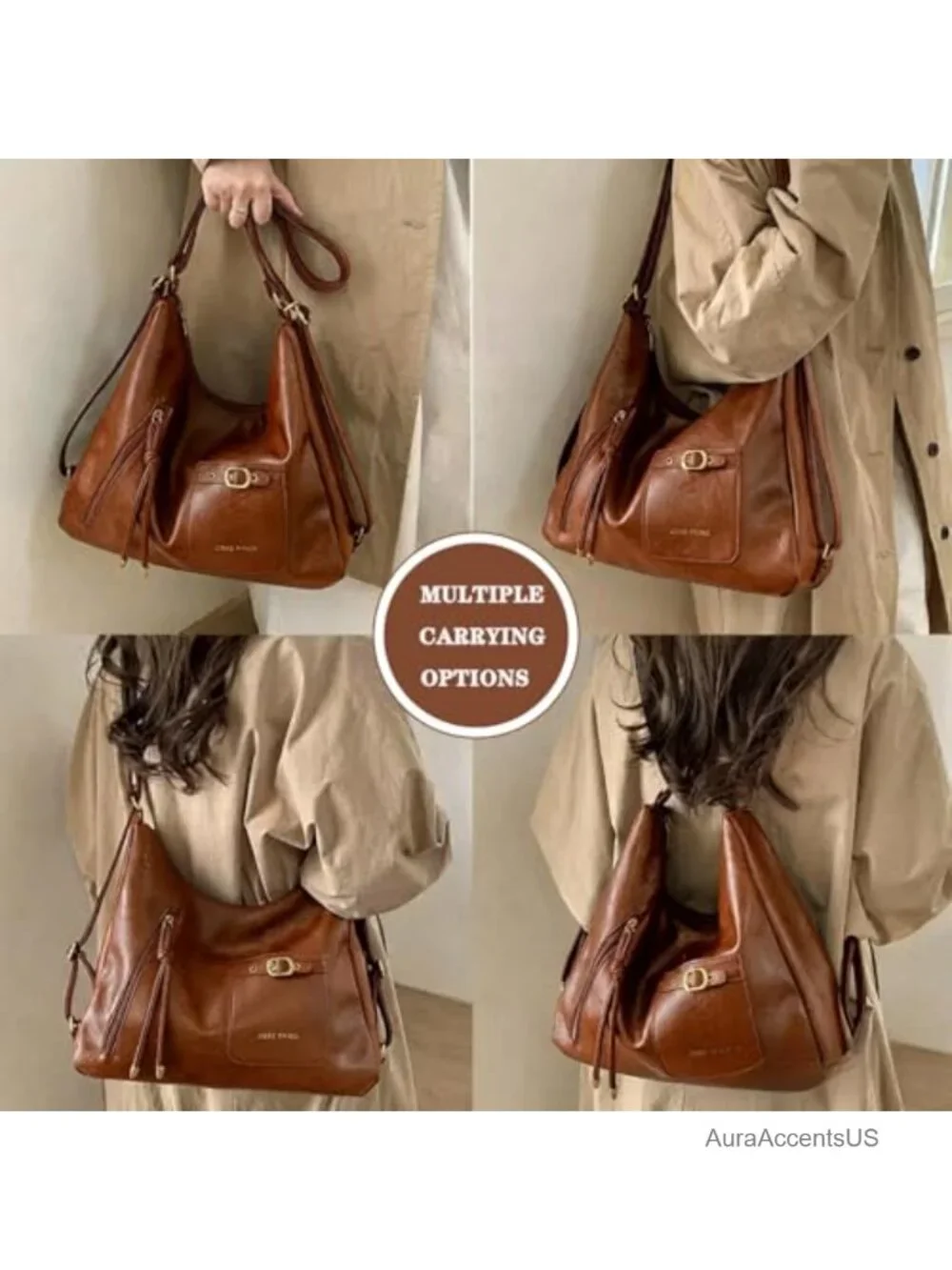 Y2K Hobo Shoulder Bag for Women Faux Leather Punk Clutch Purse Trendy Top Handle